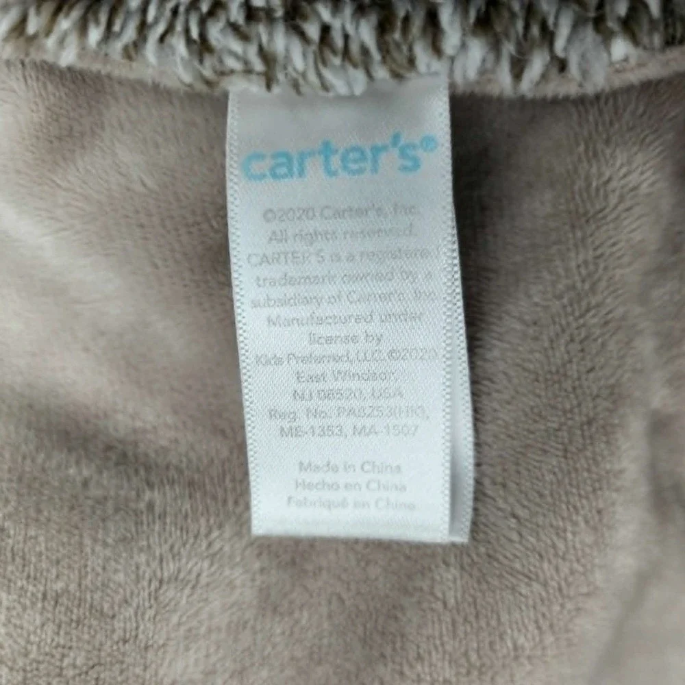 Carter's Sloth‎ Security Blanket Tan Cream Lovey Snuggler Plush 25063 Baby Toy